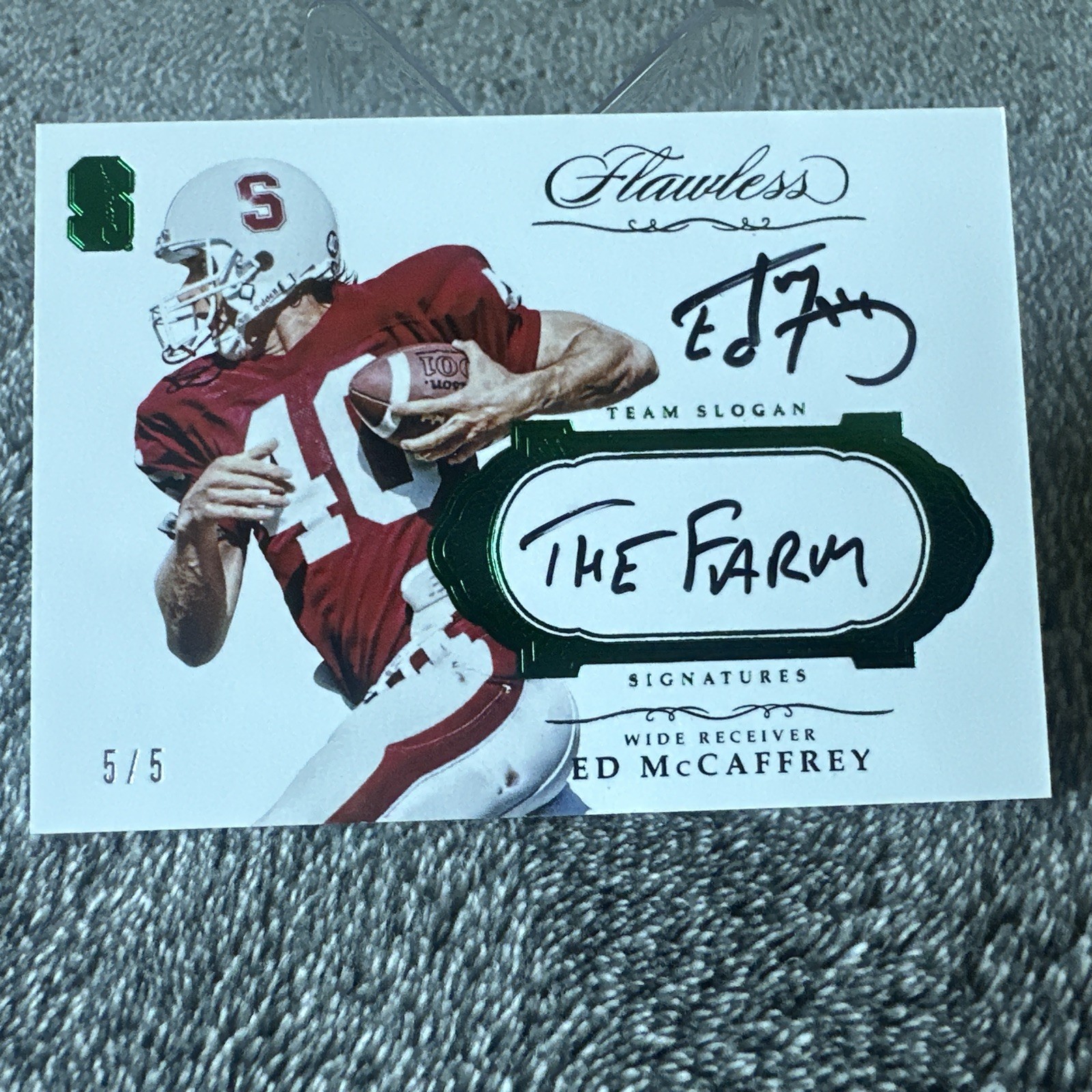 2017 Panini Flawless Ed MccCaffrey Team Slogan Signatures Auto /5 2017 Panini Flawless Ed MccCaffrey Team Slogan Signatures Auto /5