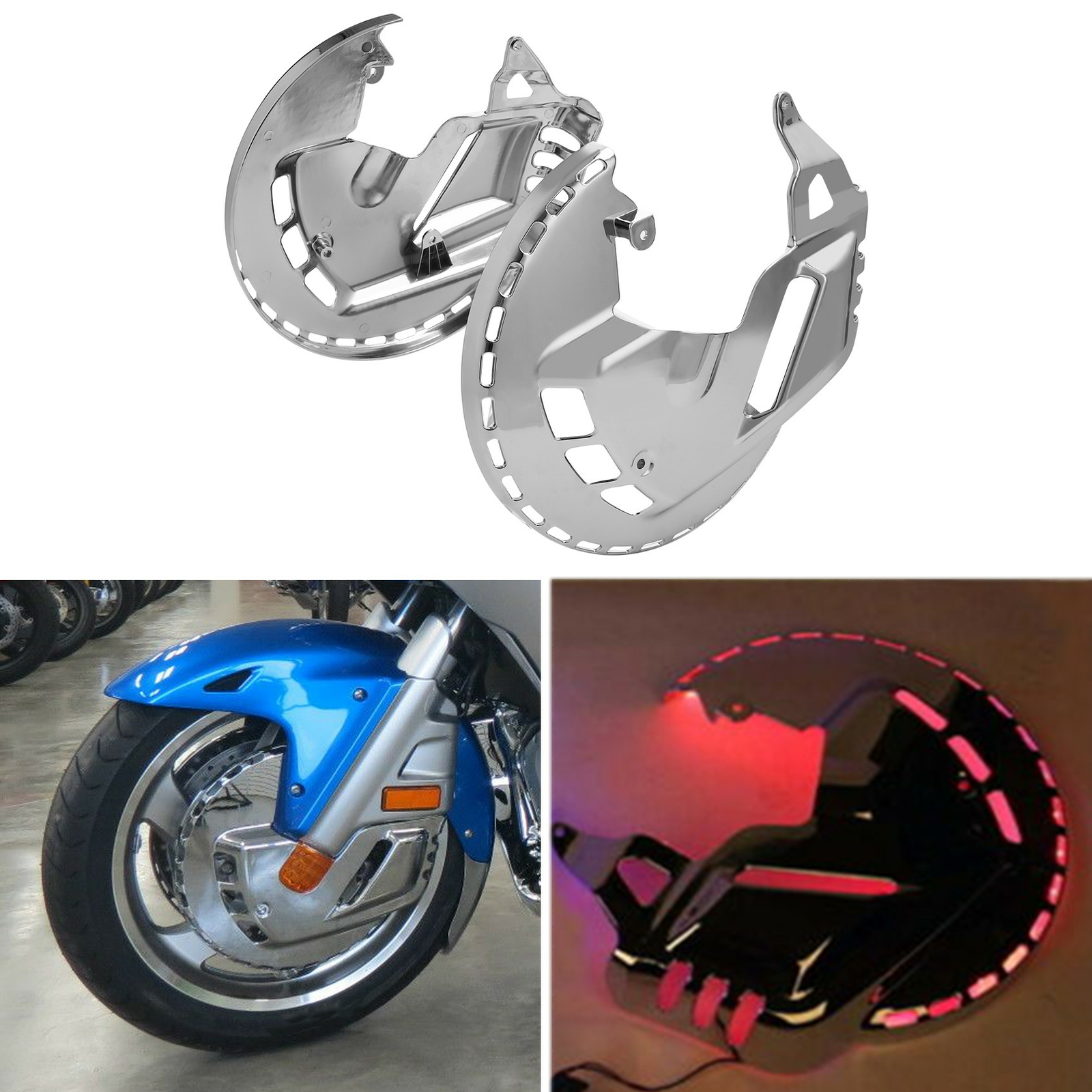 Front Ring of Fire Brake Rotor Covers Led Fits For Honda Goldwing GL1800 01-17