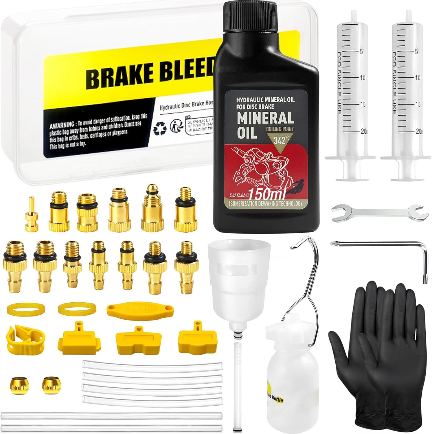 Brake Bleed Kit for Shimano, TEKTRO, TRP Hydraulic Disc Brakes, Bike Brake Bleed Brake Bleed Kit for Shimano, TEKTRO, TRP Hydraulic Disc Brakes, Bike Brake Bleed