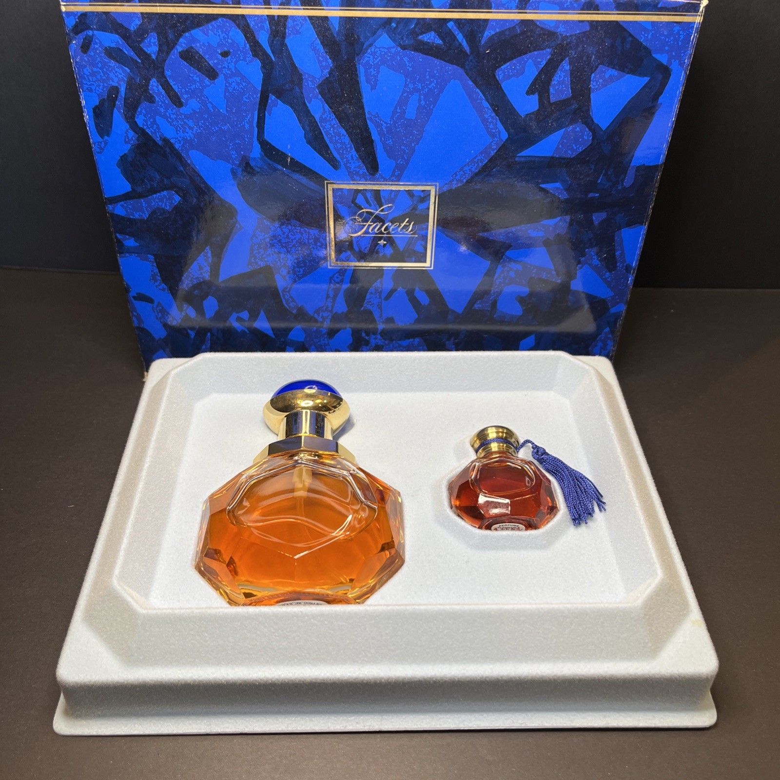 Vintage Avon Facets Boxed Gift Set Cologne Spray &Pure Perfume Splash New In Box