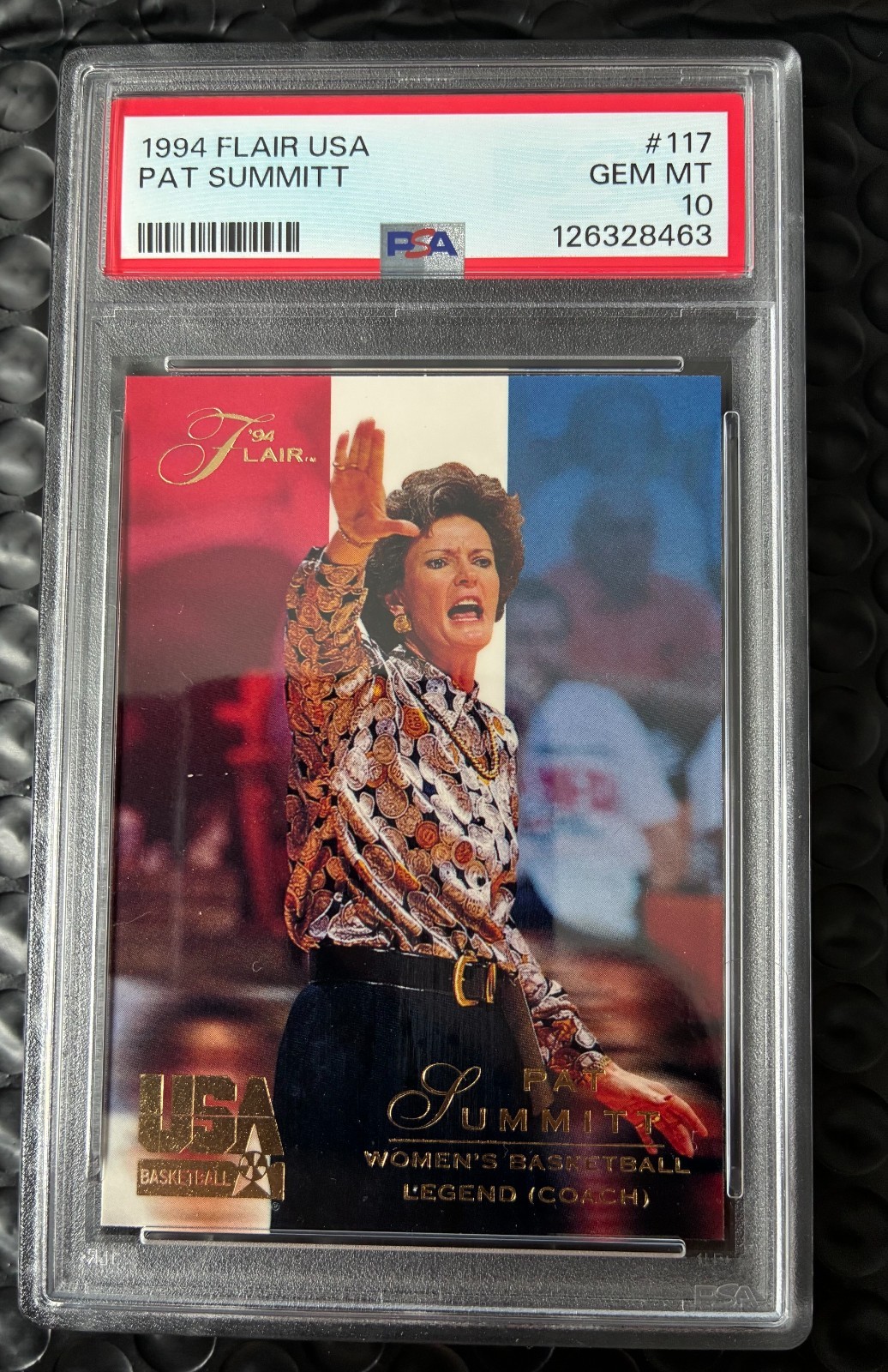 1994 Flair USA PAT SUMMITT RC Rookie Card #117 PSA 10 Women\'s Basketball Coach
