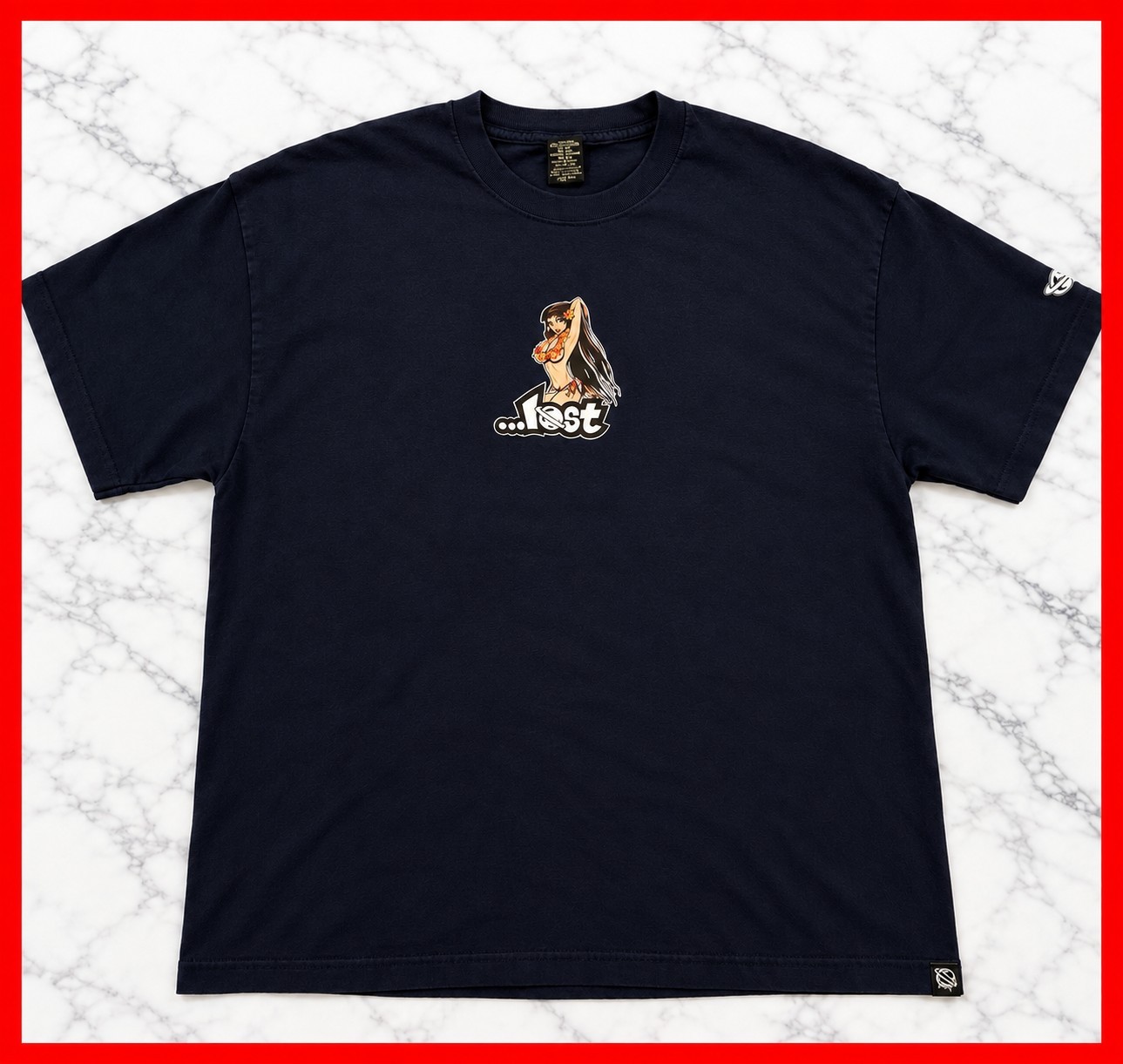 SUPER RARE VINTAGE LOST ENTERPRISES KNEELING HULA-GIRL T-SHIRT — XXL