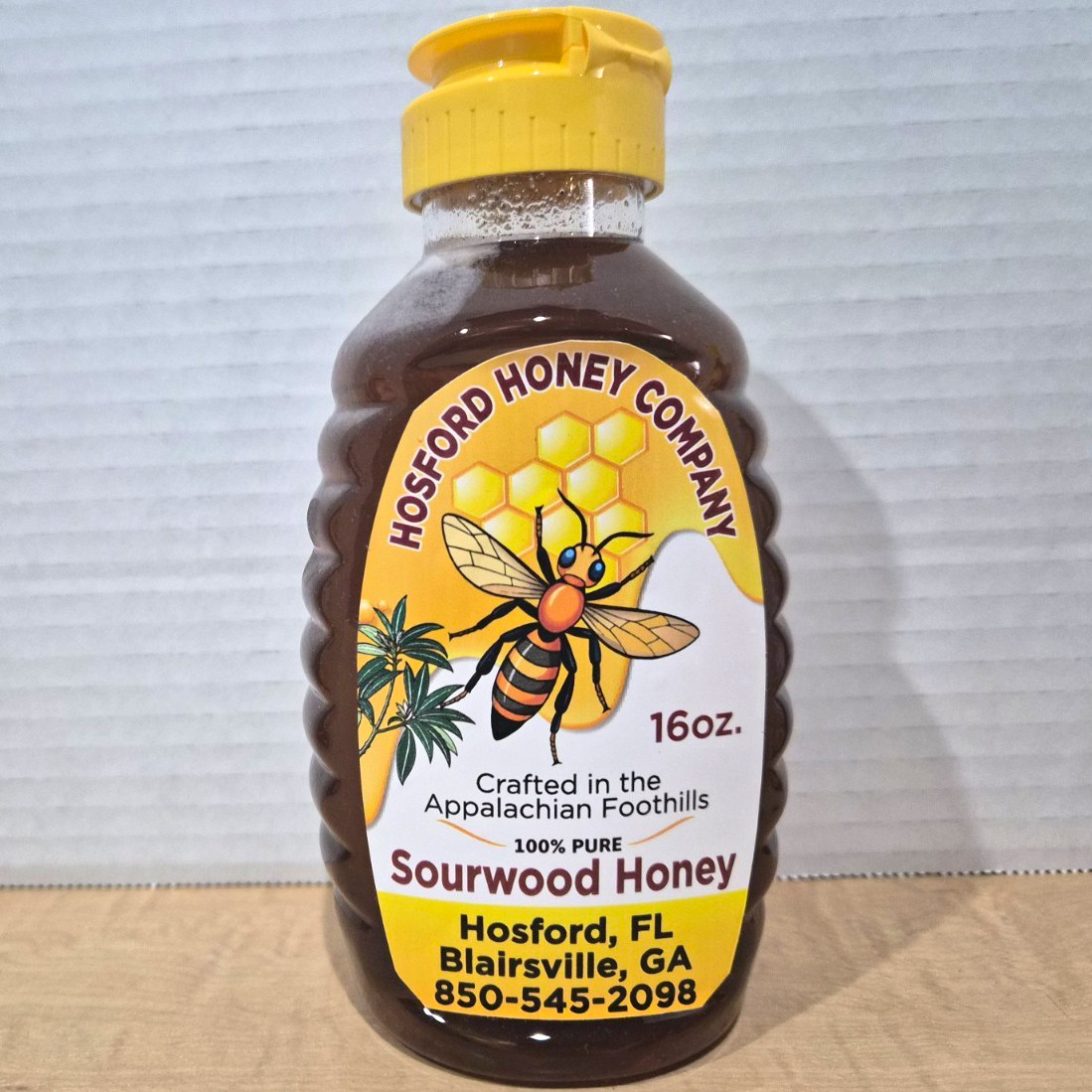 Hosford Honey Company 100% Pure Sourwood Honey 16 oz Squeeze Bottle. Hosford Honey Company 100% Pure Sourwood Honey 16 oz Squeeze Bottle.