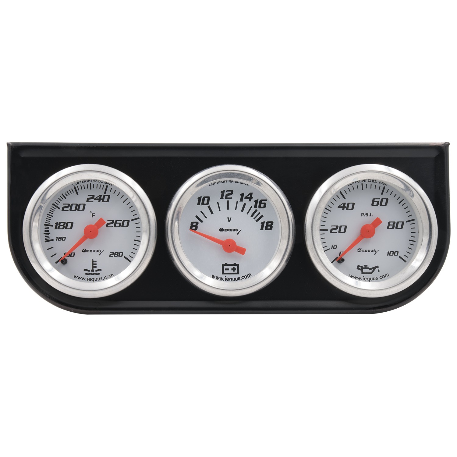 Equus 1-1/2 in. White Volt Triple Gauge Kit