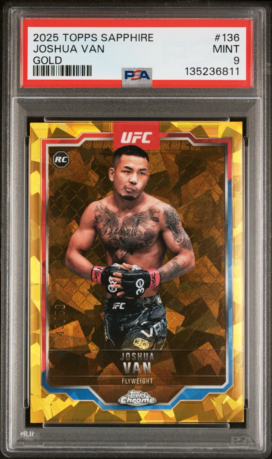 2025 Topps Sapphire Joshua Van #136 Rookie Gold /50 PSA 9