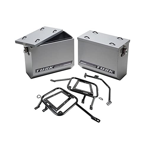 Tusk Aluminum Panniers with Pannier Racks V2 Large Silver for Kawasaki KLR 650 Tusk Aluminum Panniers with Pannier Racks V2 Large Silver for Kawasaki KLR 650