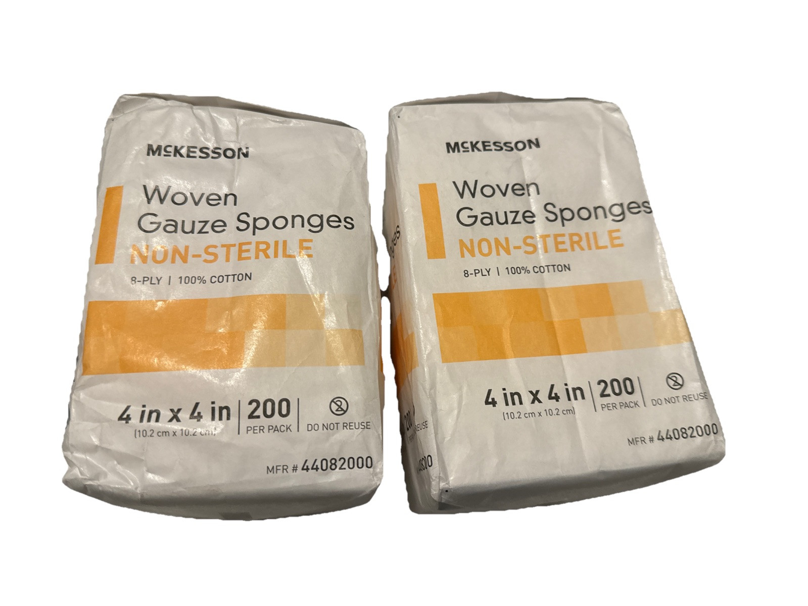 McKesson Woven Gauze Sponges 2 Pack Non-Sterile 8Ply 100% Cotton 4 X 4 200/Pack