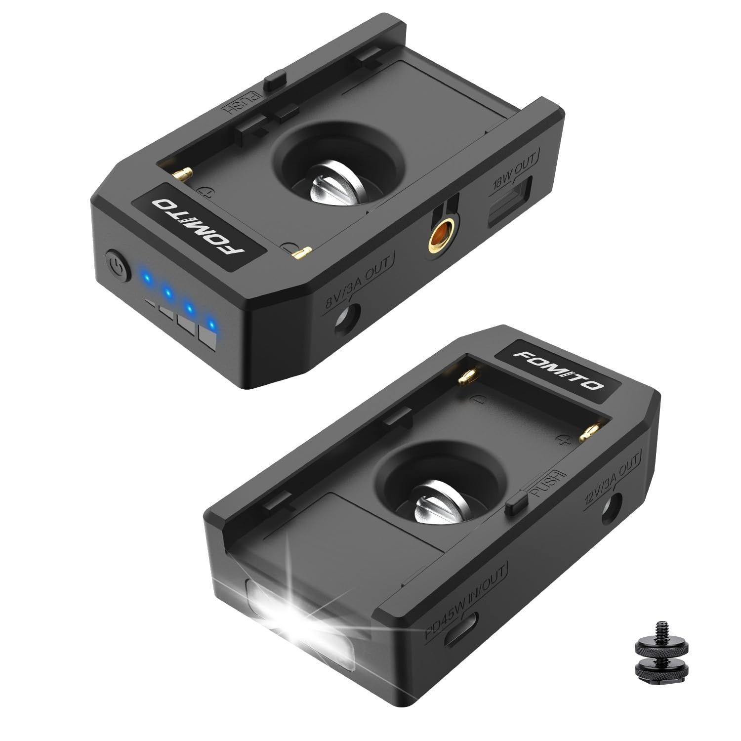 FOMITO NP-F Battery Adapter Plate Fast Charging,  for Sony NP-F970/F750/F550 Bat