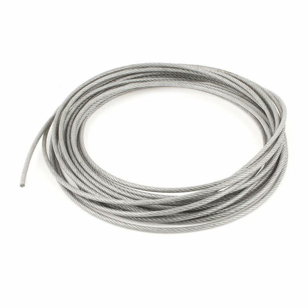 Vinyl Coated Galvanized Coated Cable Wire Rope 7x7, Clear, 3/32