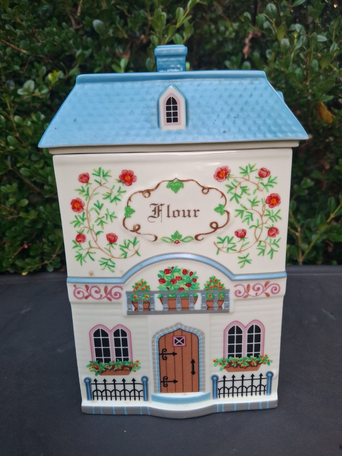 1995 Vtg Lenox Canterbury Crossing Flour Porcelain Canister 9.5