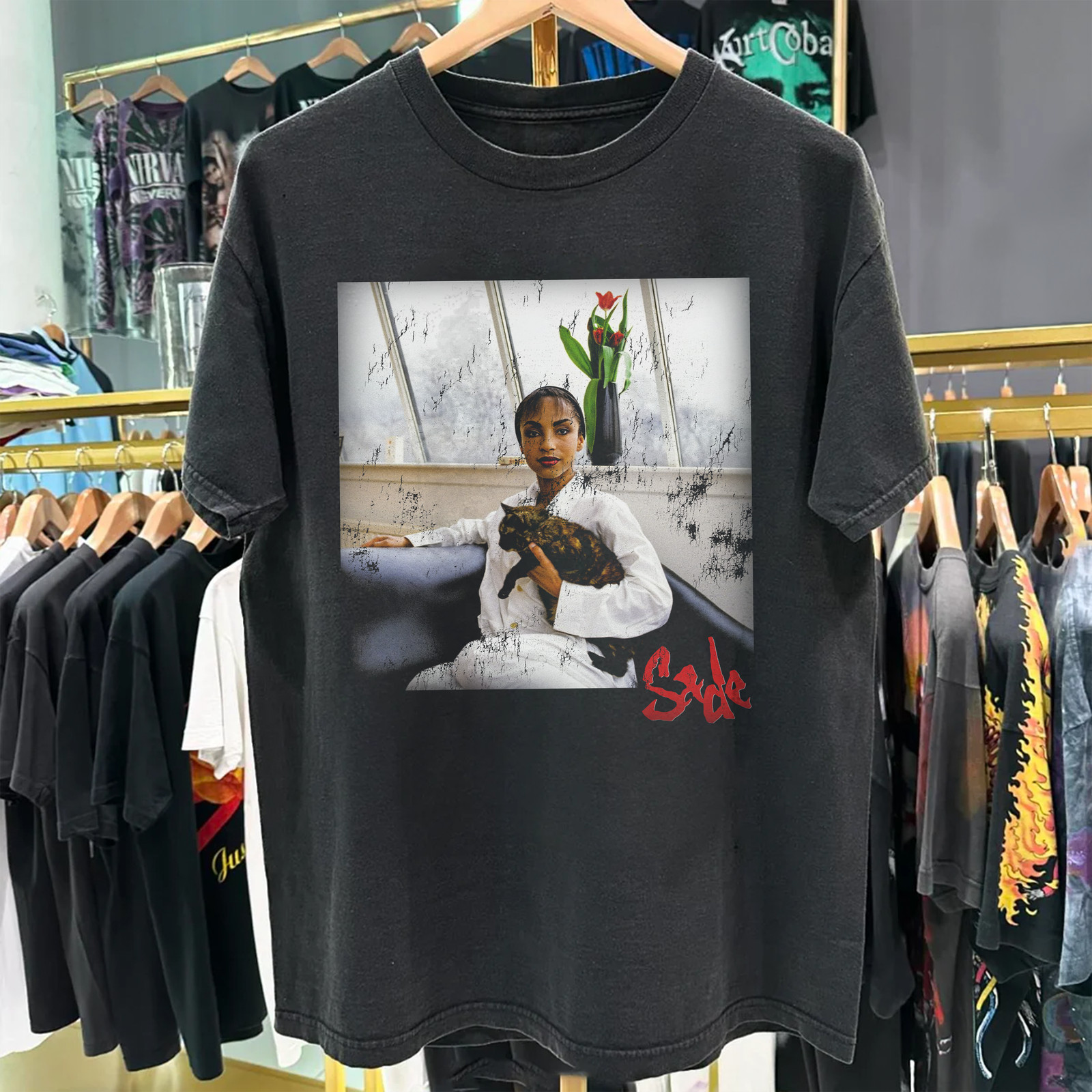 Sade Heavyweight Washed T-Shirt Black L Sade Heavyweight Washed T-Shirt Black L