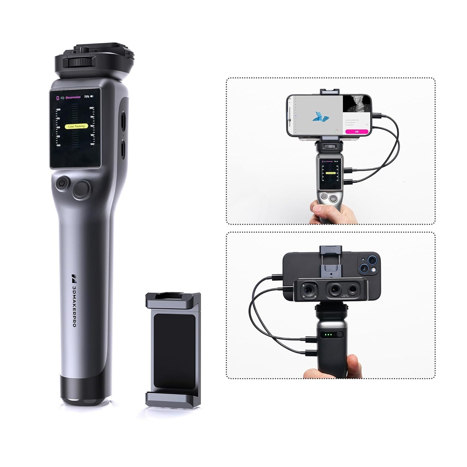 3DMakerpro Portable Smart Grip Connect To Phone For Seal /Seal Lite 3D Scanner 3DMakerpro Portable Smart Grip Connect To Phone For Seal /Seal Lite 3D Scanner