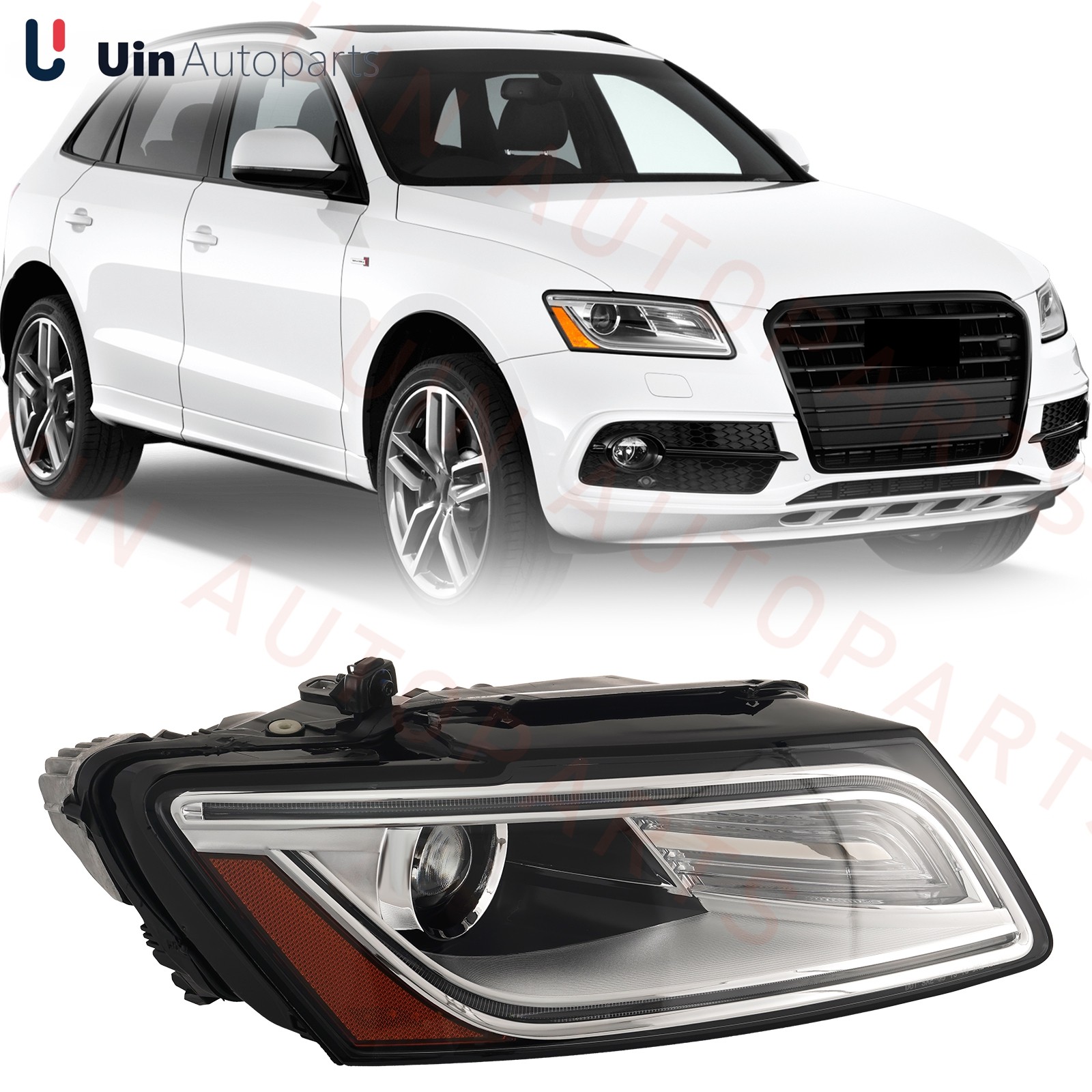 For 2013-17 Audi Q5 SQ5 HID Xenon LED DRL Projector Headlight W/o AFS Right Side