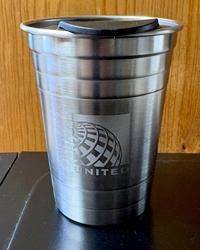 NEW United Airlines Metal Tumbler Travel Drinking Cup