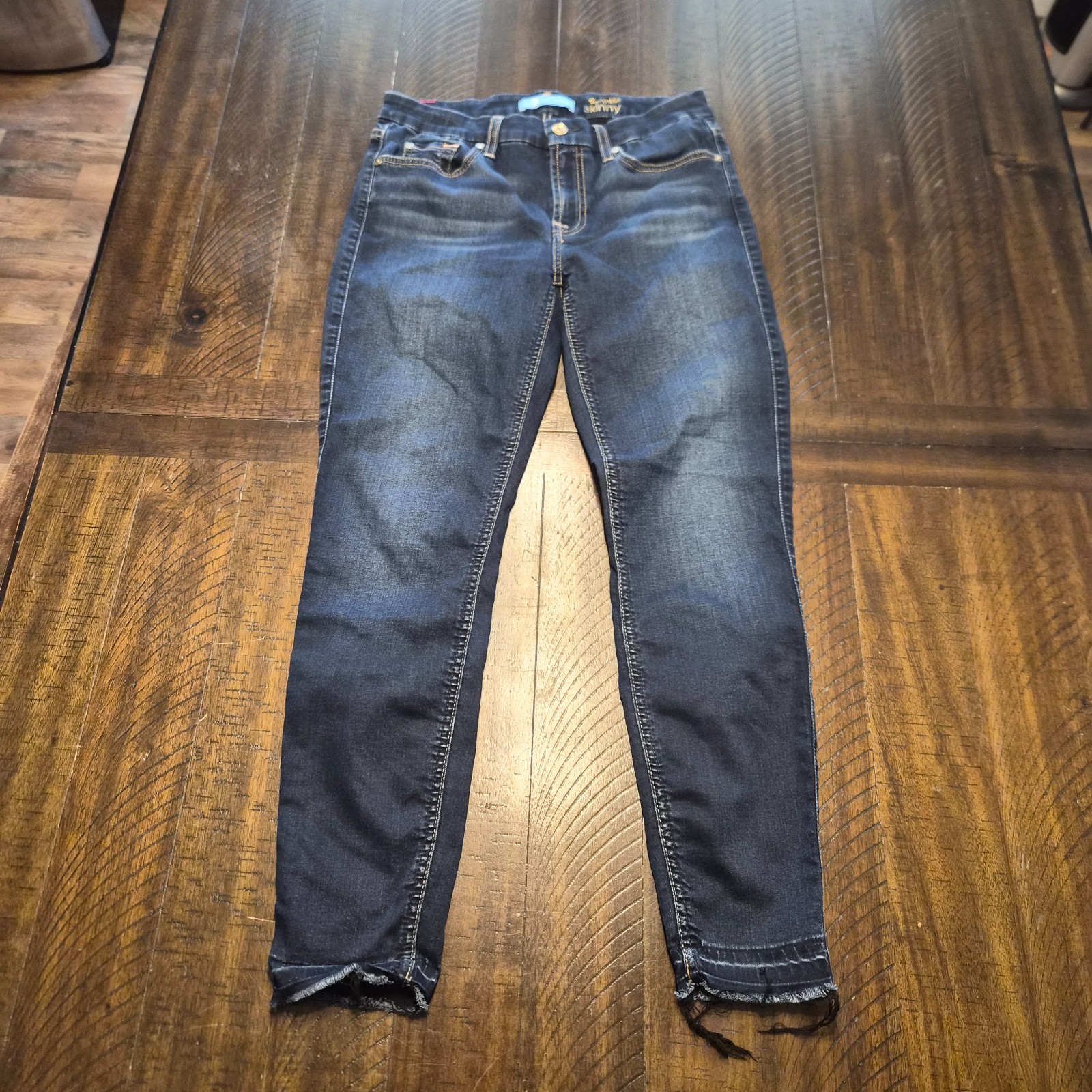 7 Seven for All Mankind B(air) the Skinny Ankle Blue Jeans Size 28 Raw Hem G312