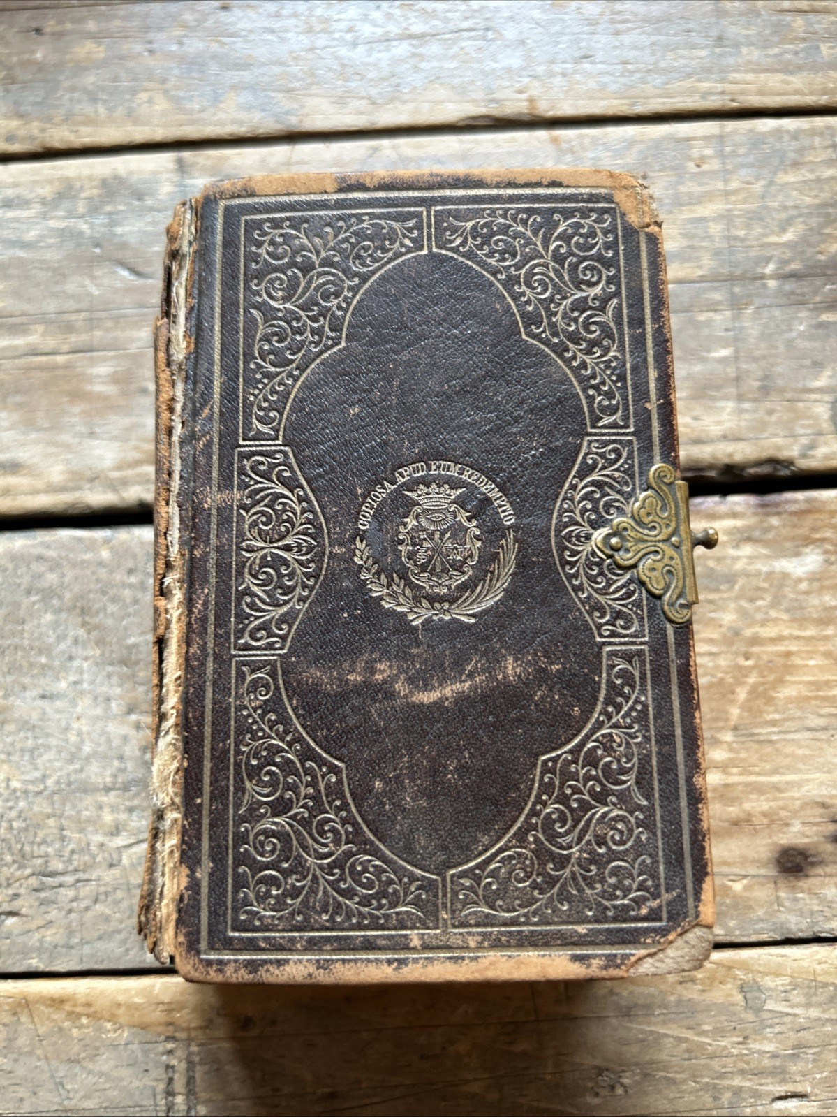 Antique 1860s Mission Book St Alphonsus Liguori Catholic Prayer Book Brass Clasp