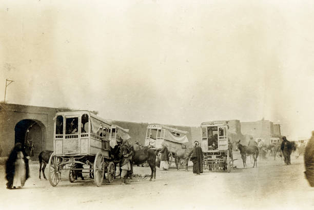 Arabanas running between Baghdad and Kerbela Iraq 1909 Old Photo