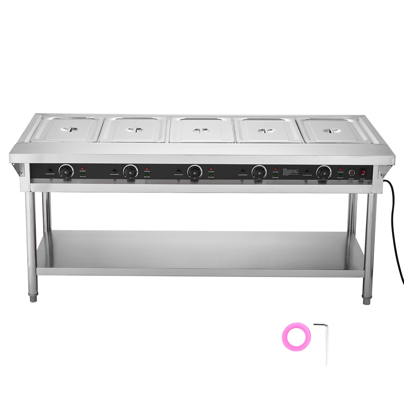 Uimoso 5-Pan Commercial Steam Table with Individual Temperature Settings