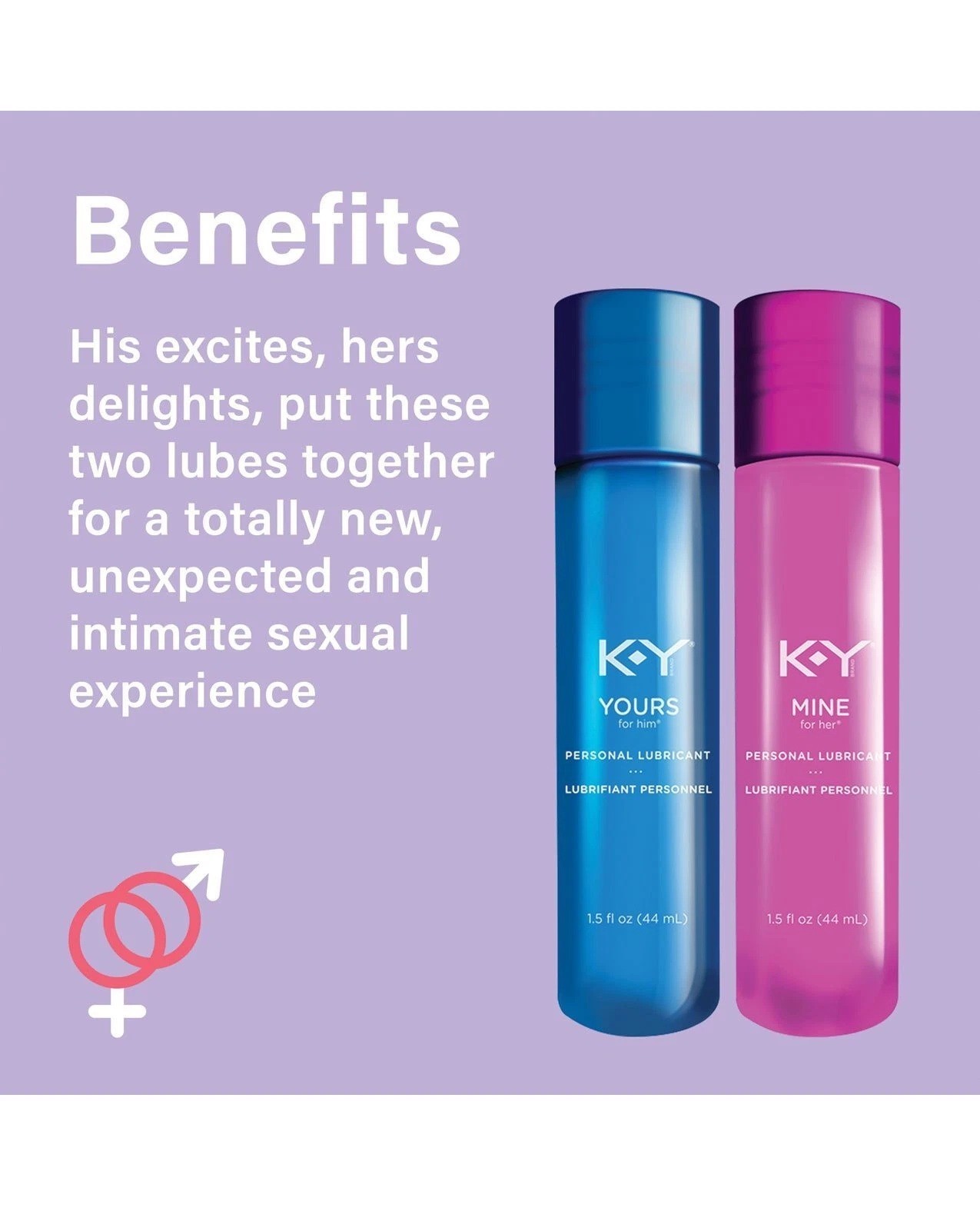K-Y Yours And Mine Lubes-  His/Her Couples Personal Sex Enhancement Lubricants