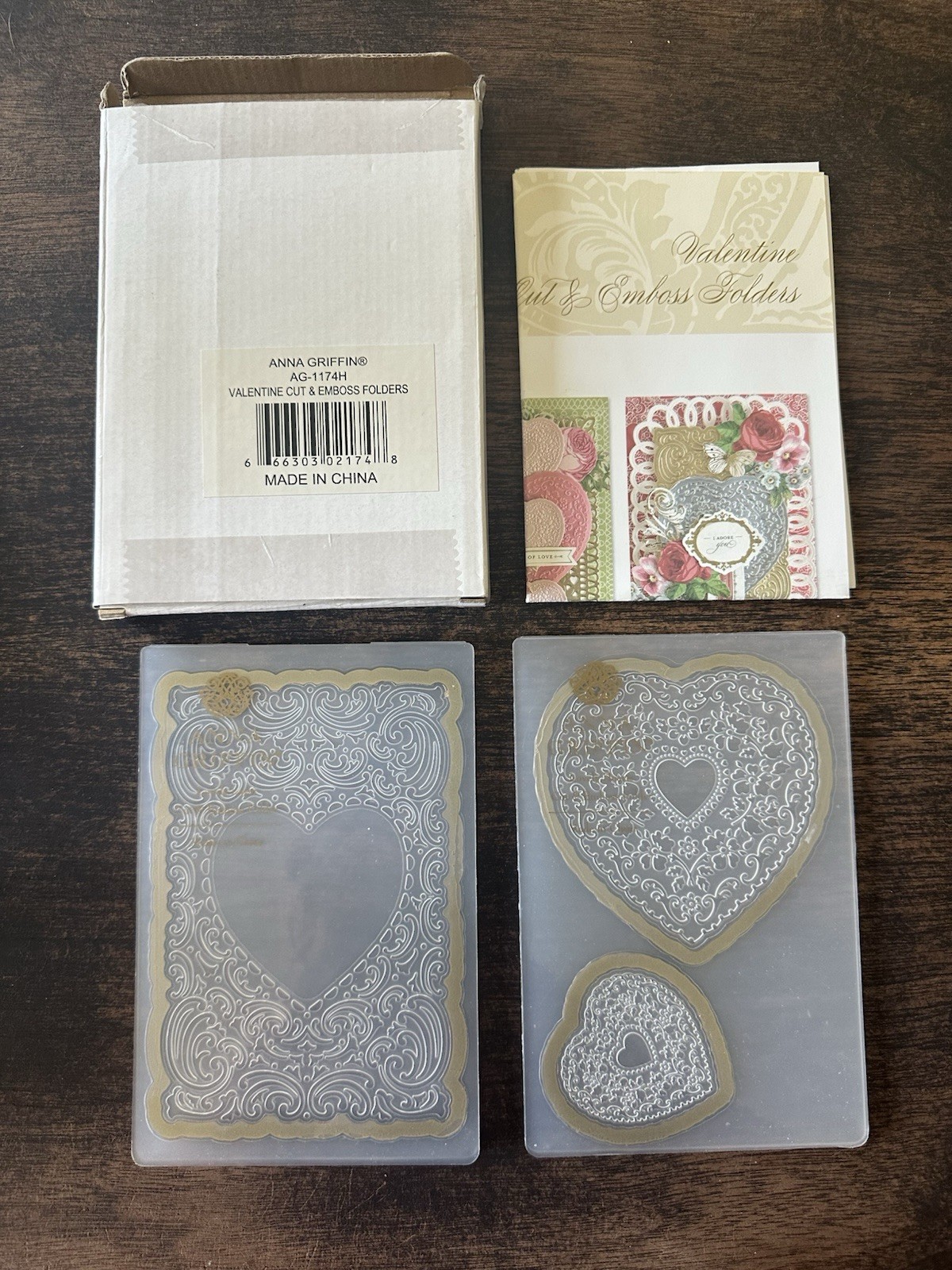 RARE Anna Griffin Valentine Cut & Emboss Folders AG1174 Cardmaking Hearts Love