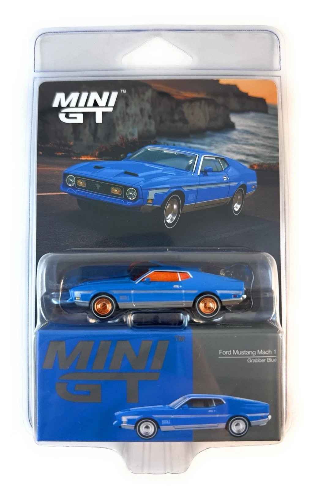 chase Mini GT 1:64 Ford Mustang Mach 1 Grabber Blue Diecast Model Car MGT01138 chase Mini GT 1:64 Ford Mustang Mach 1 Grabber Blue Diecast Model Car MGT01138