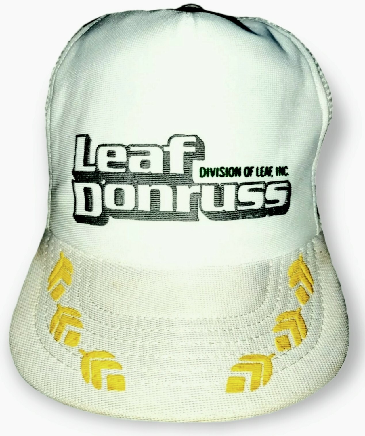 Vtg 80s LEAF DONRUSS 3 Stripe Trucker Hat    Snapback Cap   Made in USA   RARE