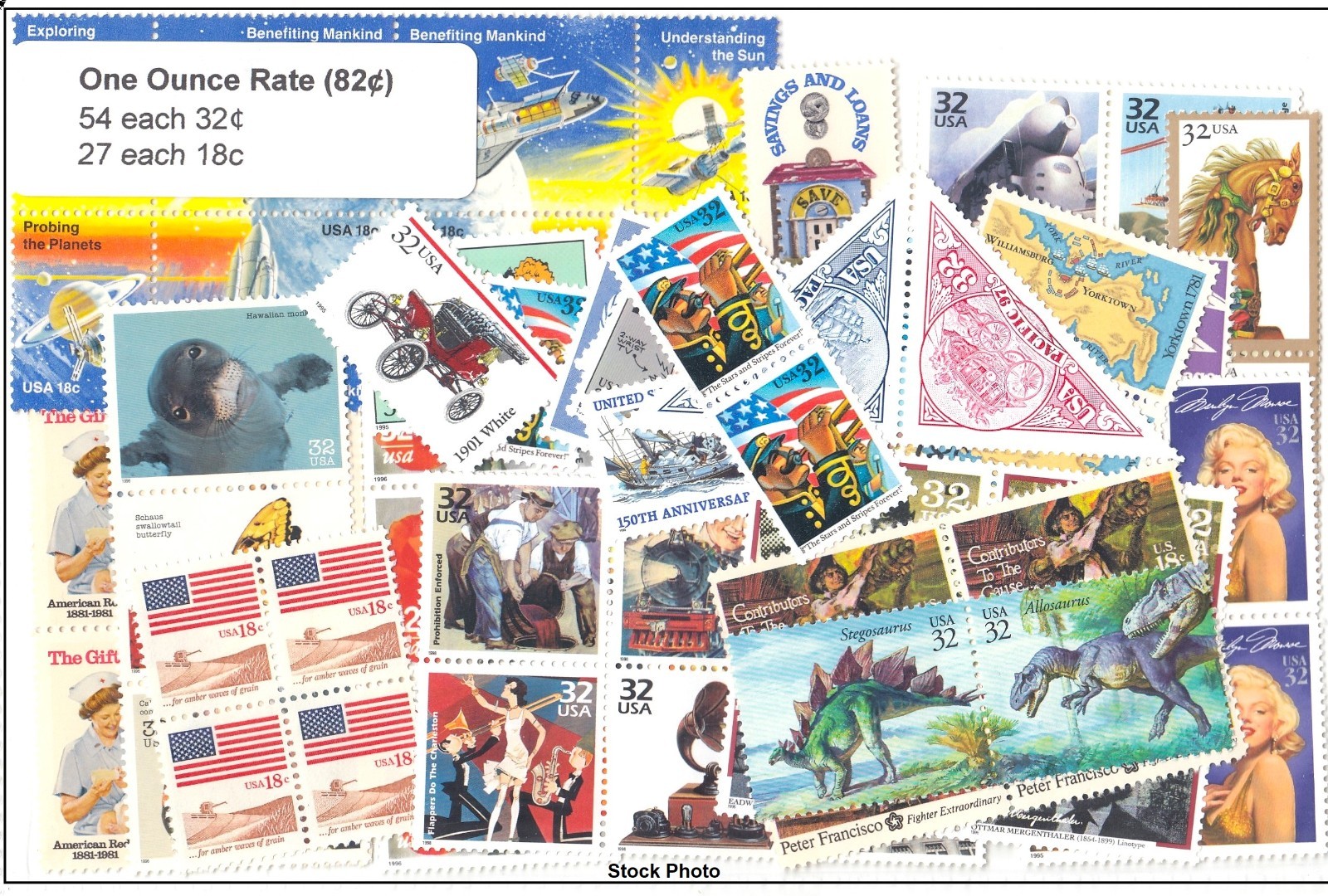 US Discount Postage Below Face - New 1 Ounce Rate (27 sets @ 82 cents), Mint OG