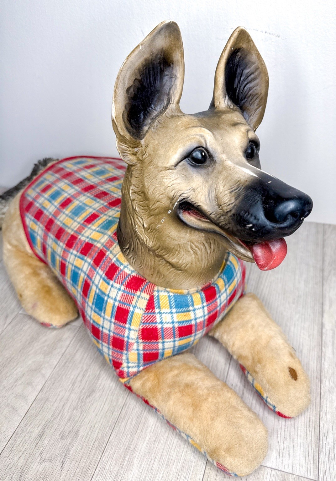 Rare Vintage Rin Tin Tin Screen Gems Ideal Toys Plush Rubber Head