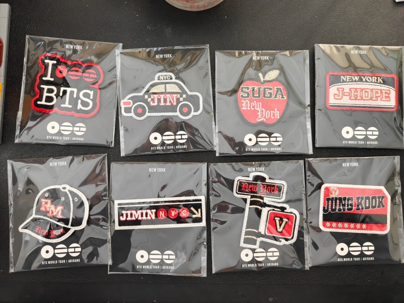 BTS Arirang Pop Up Set Embroidered Patch Clip New York City NYC Official