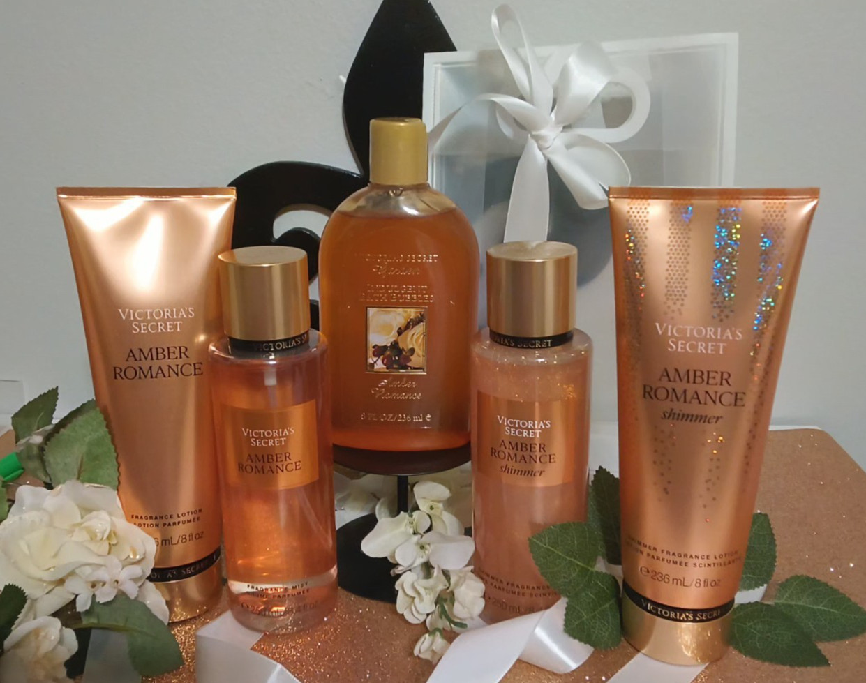 Rare set Victoria's Secret Amber Romance 5 pc gift bag Rare set Victoria's Secret Amber Romance 5 pc gift bag