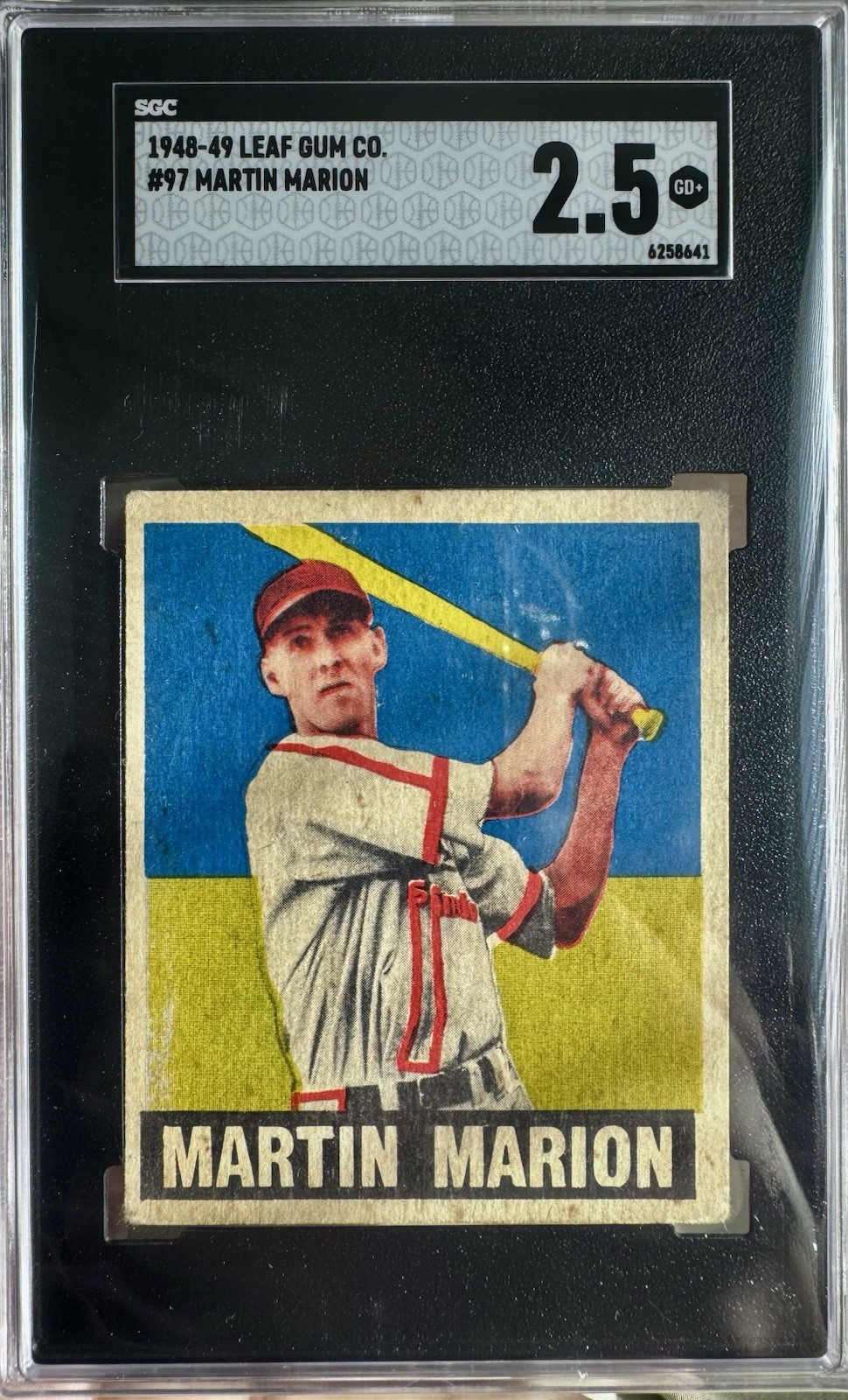 1948-49 Leaf Gum Co. Martin Marion #97 SGC 2.5 St. Louis Cardinals 🔥Fresh Slab 1948-49 Leaf Gum Co. Martin Marion #97 SGC 2.5 St. Louis Cardinals 🔥Fresh Slab