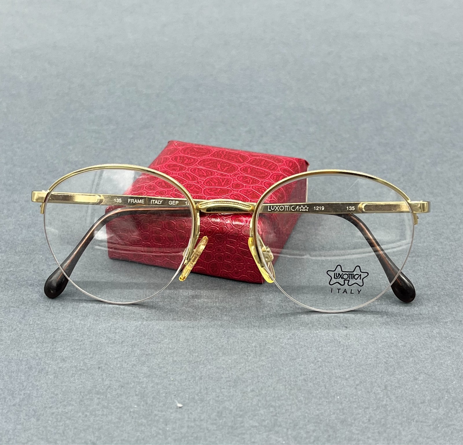 NOS Luxottica 1219 Women’s Vintage Eyeglass Frame Made in Italy 18K