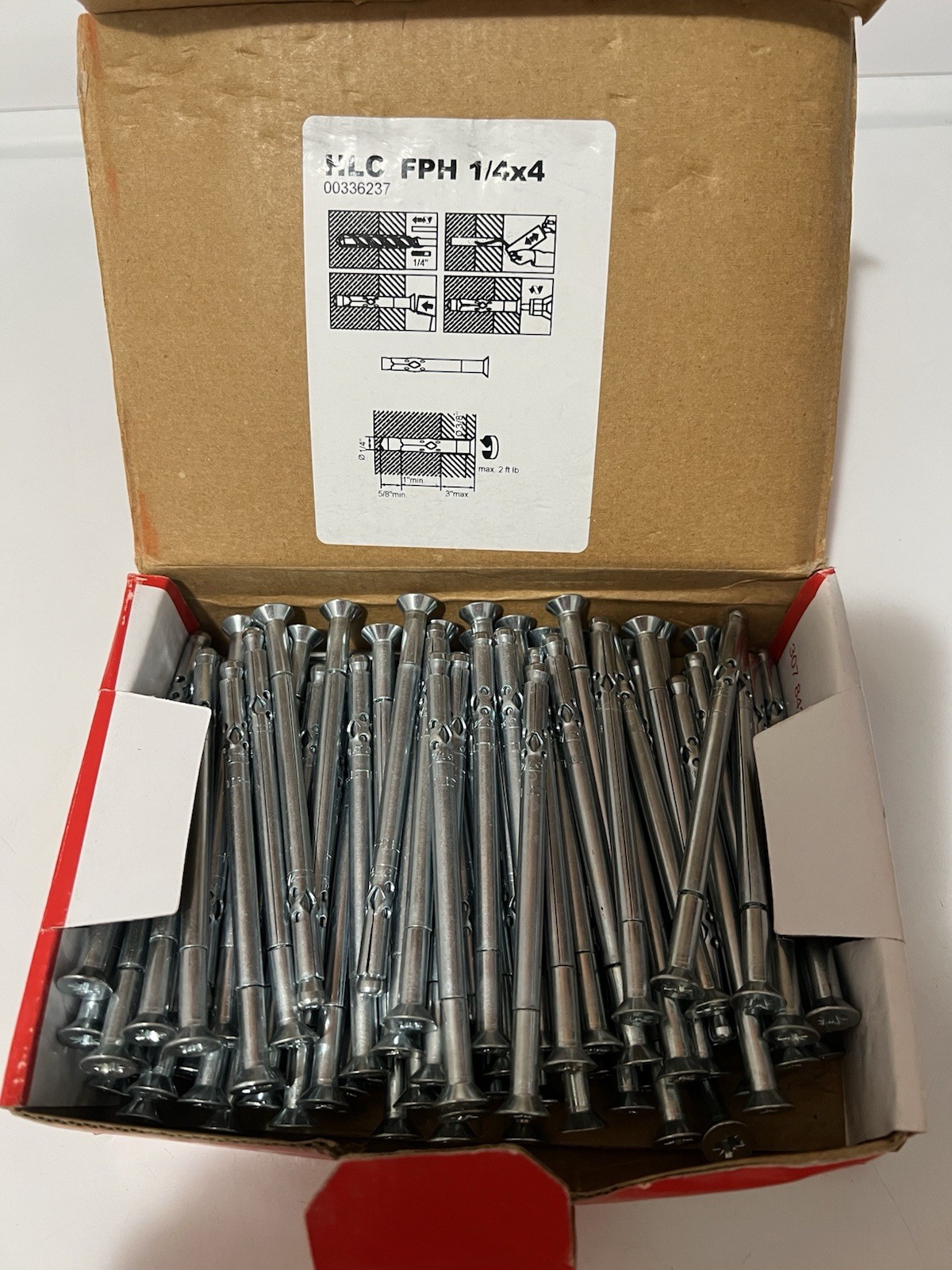 Hilti 336237 HLC Sleeve Anchor HLC-FPH 1/4x4 100 Pack New