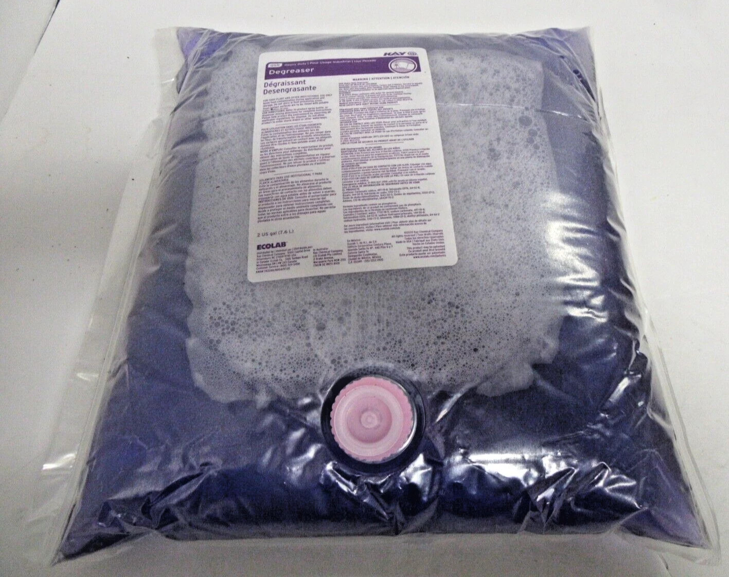 One 2 Gallon Bag Kay Purple Degreaser Heavy Duty Commercial Ecolab QSR 1111799