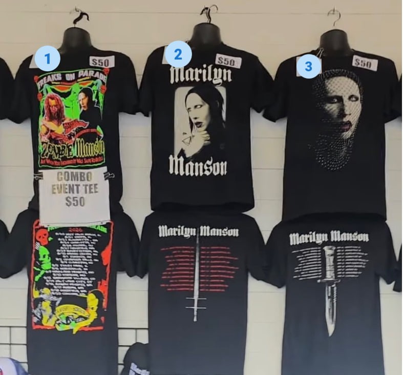 Freaks On Parade Rob Zombie Marilyn Manson Concert T-shirt