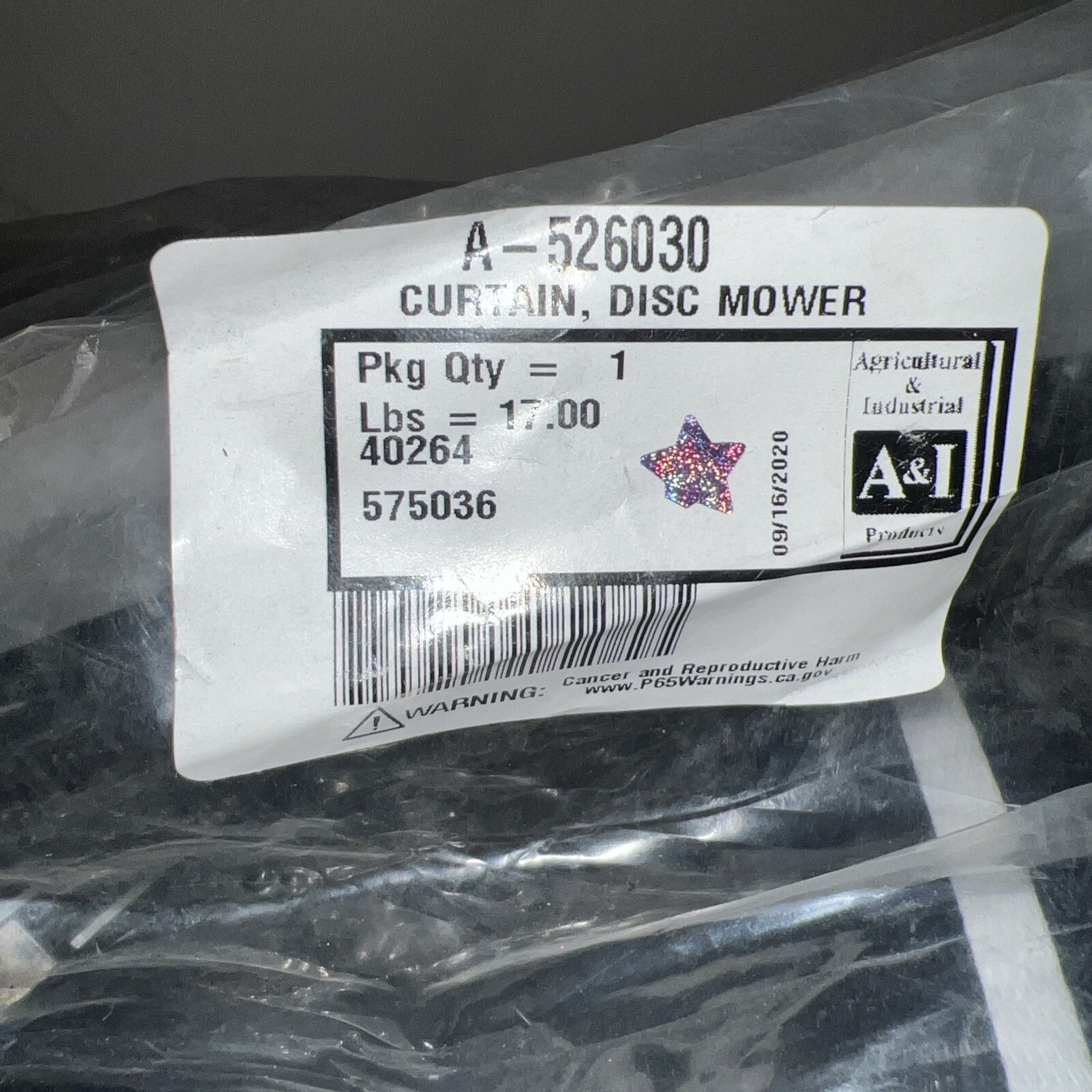 A&I PART A-526030 New disc mower safety curtain Fits Hesston,Massey Ferguson A&I PART A-526030 New disc mower safety curtain Fits Hesston,Massey Ferguson