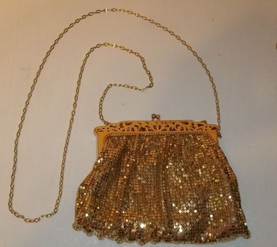 Vintage Whiting and Davis Purse Hand Bag  Gold Mesh No Flaws