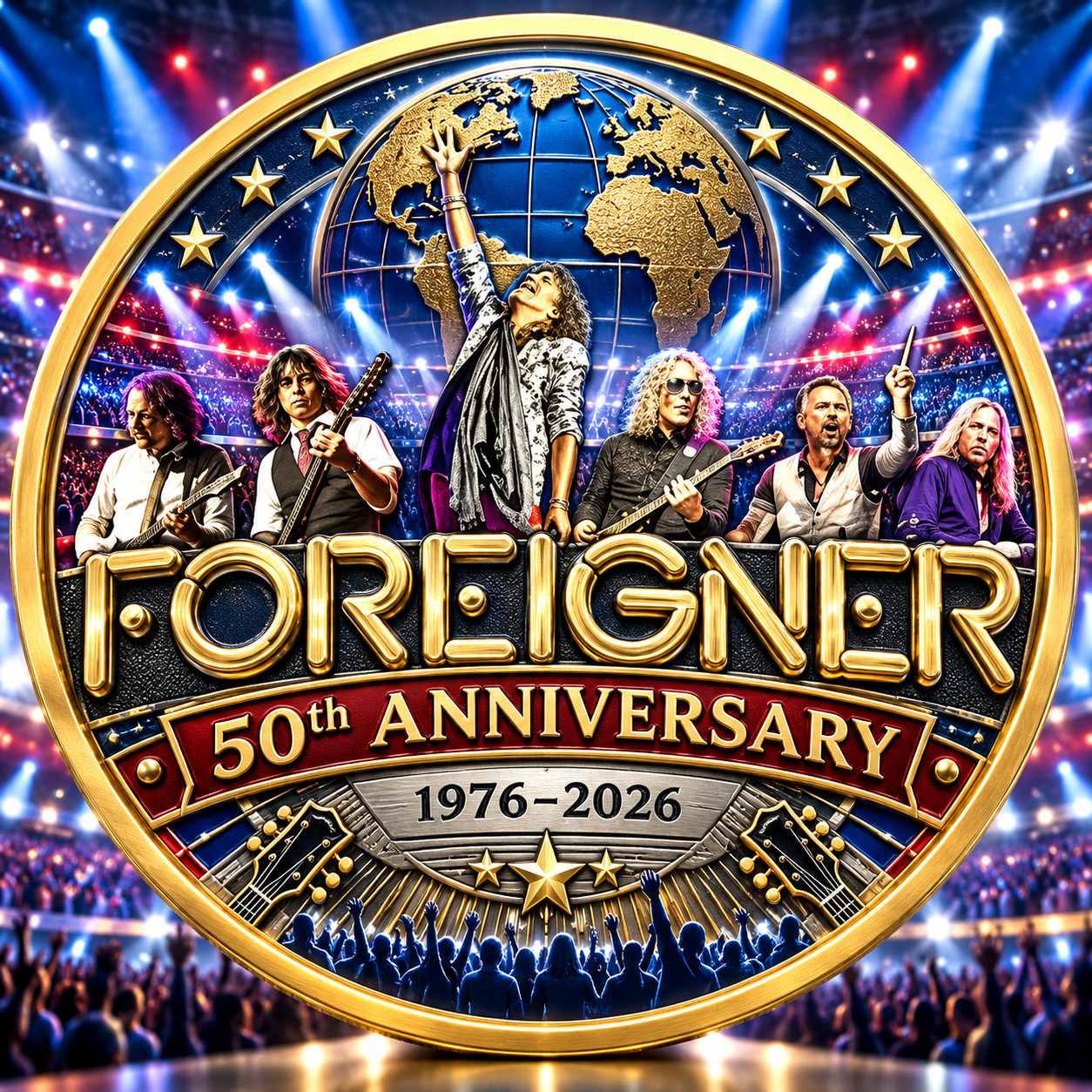 Foreigner 50th Anniversary 1976-2026 Rock Band World Tour Collector Coin HV755
