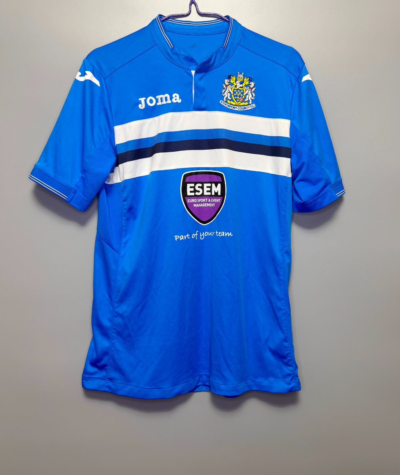 STOCKPORT COUNTY FC 2016/2017 HOME FOOTBALL SHIRT JERSEY KIT JOMA MEN SIZE M