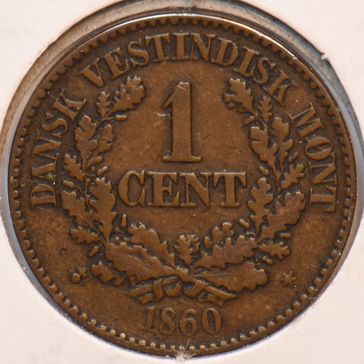 Danish West Indies 1860 Cent 294433 combine shipping