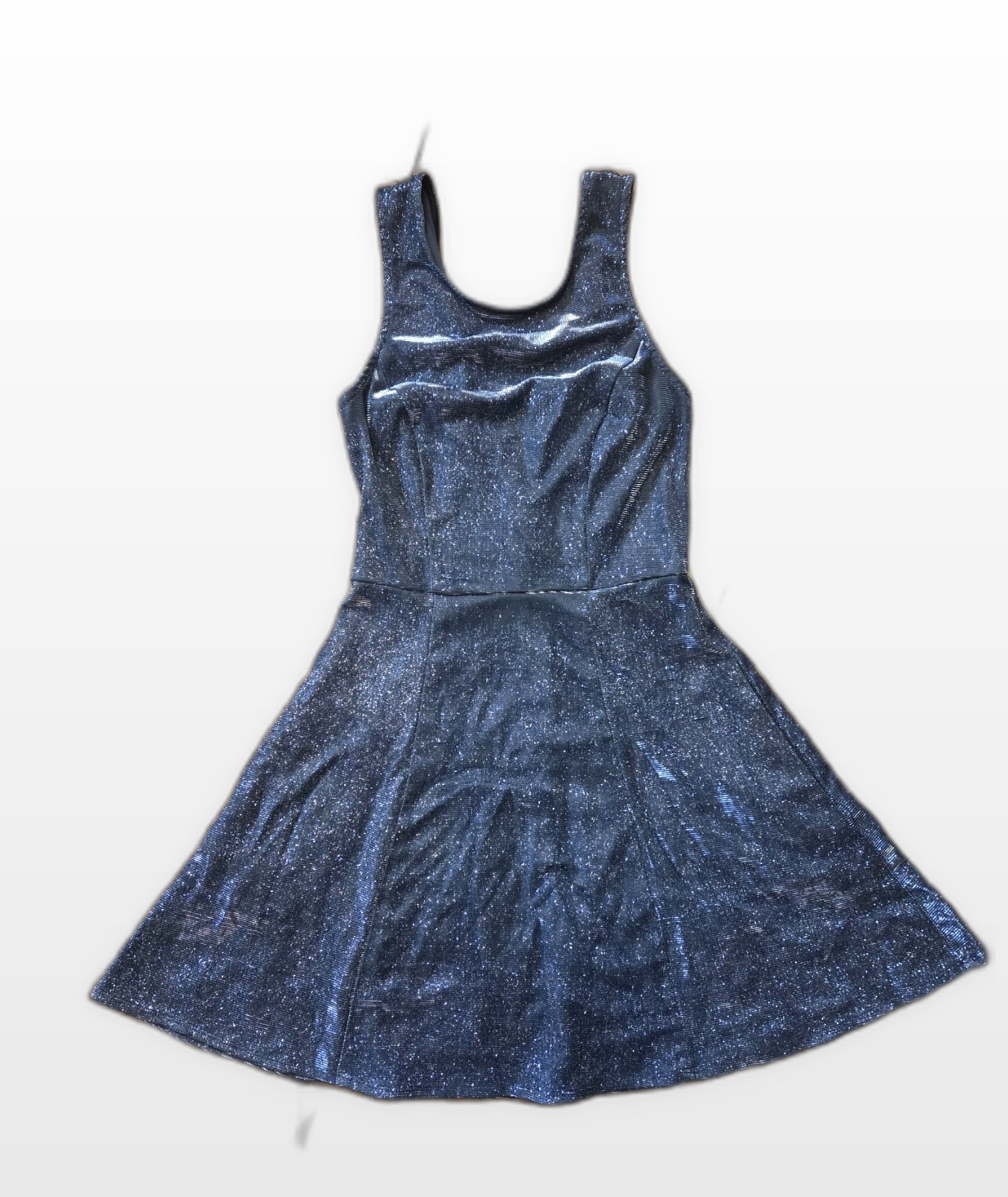 Speechless Black Sparkly Skater Dress with Pockets Size S