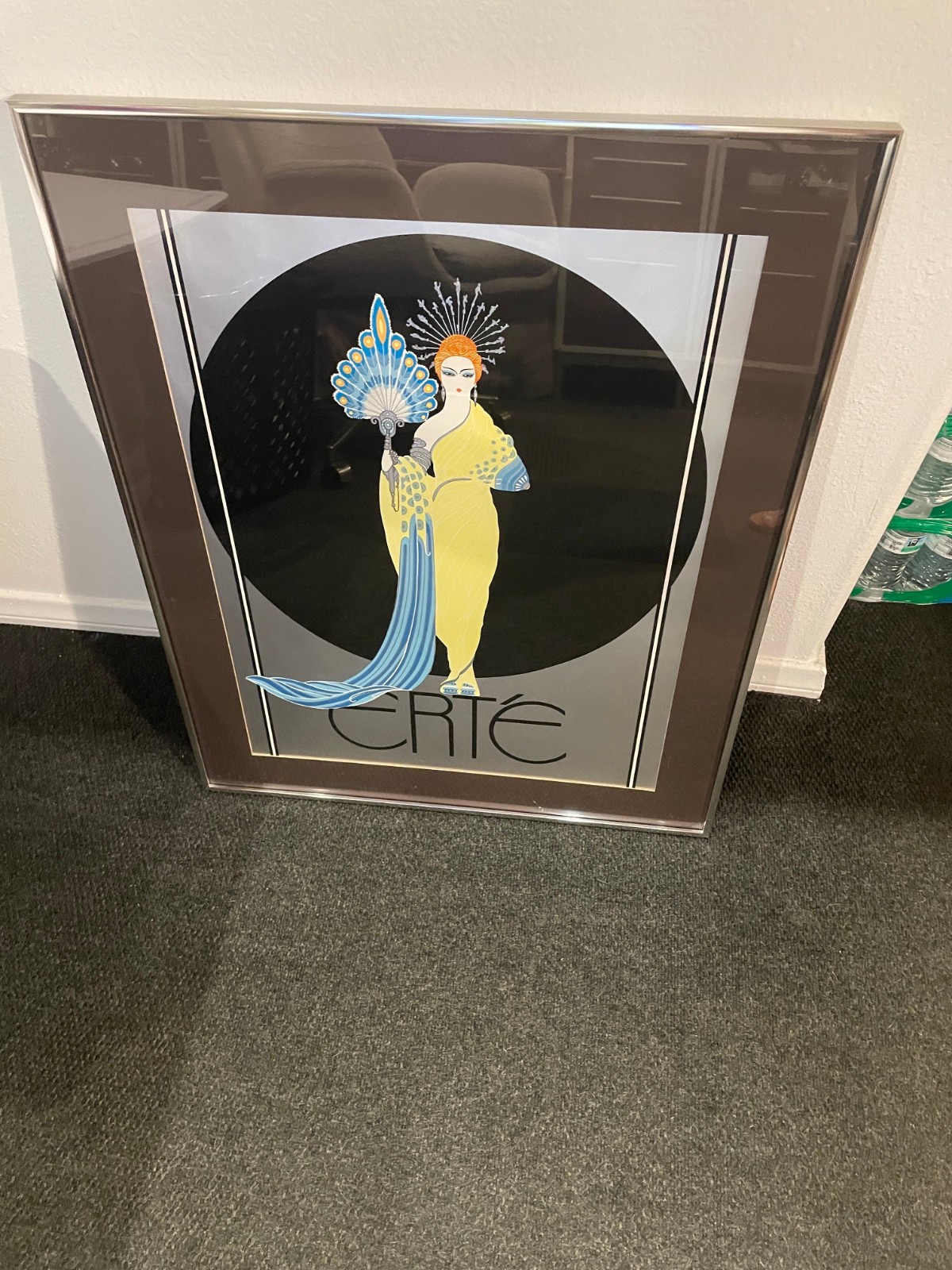 FRAMED & MATTED ERTE ATHENA MIRAGE FOIL SERIGRAPH BEAUTIFUL  30X24