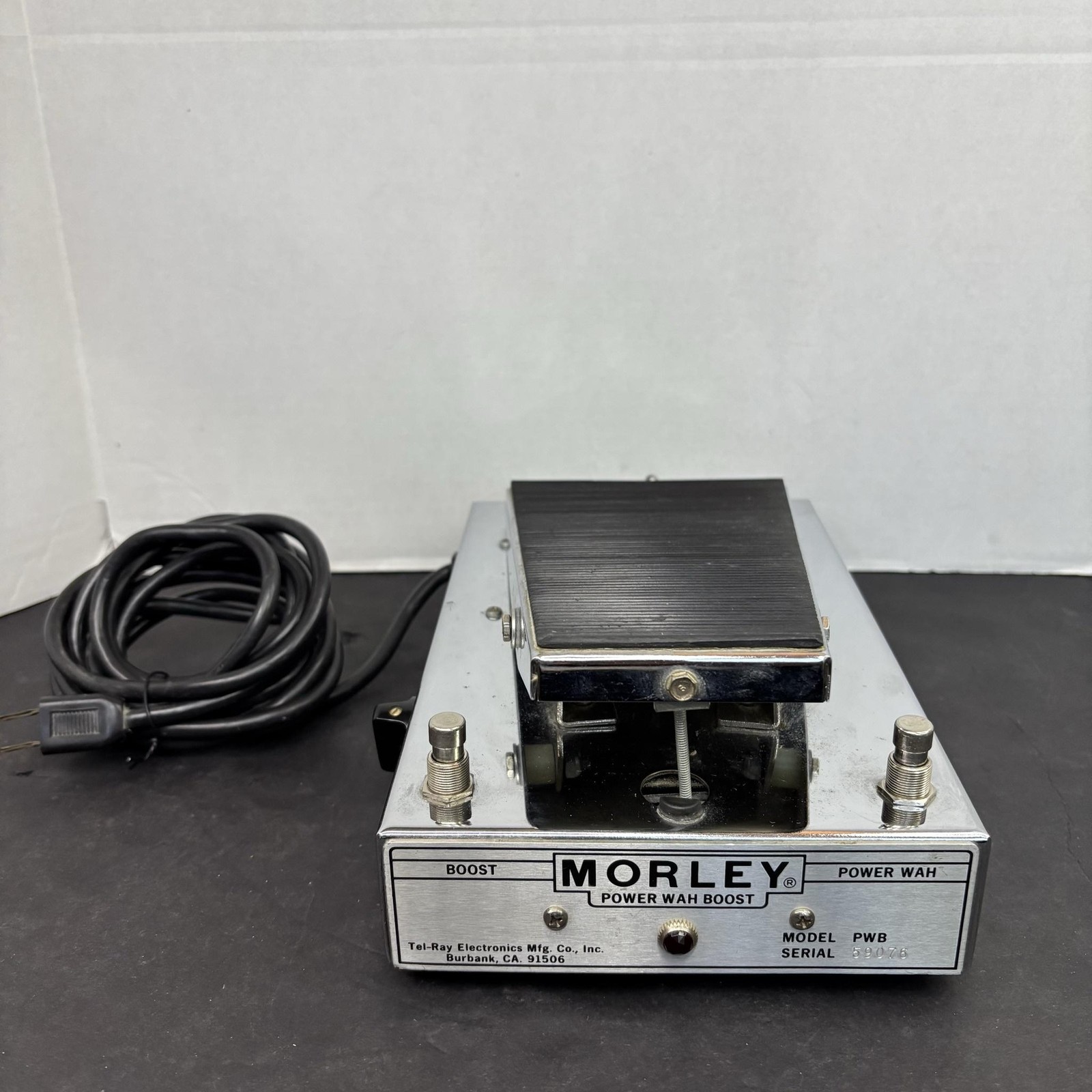 Vintage Morley Power Wah Boost PWB Guitar Effects Pedal Chrome Made USA Analog