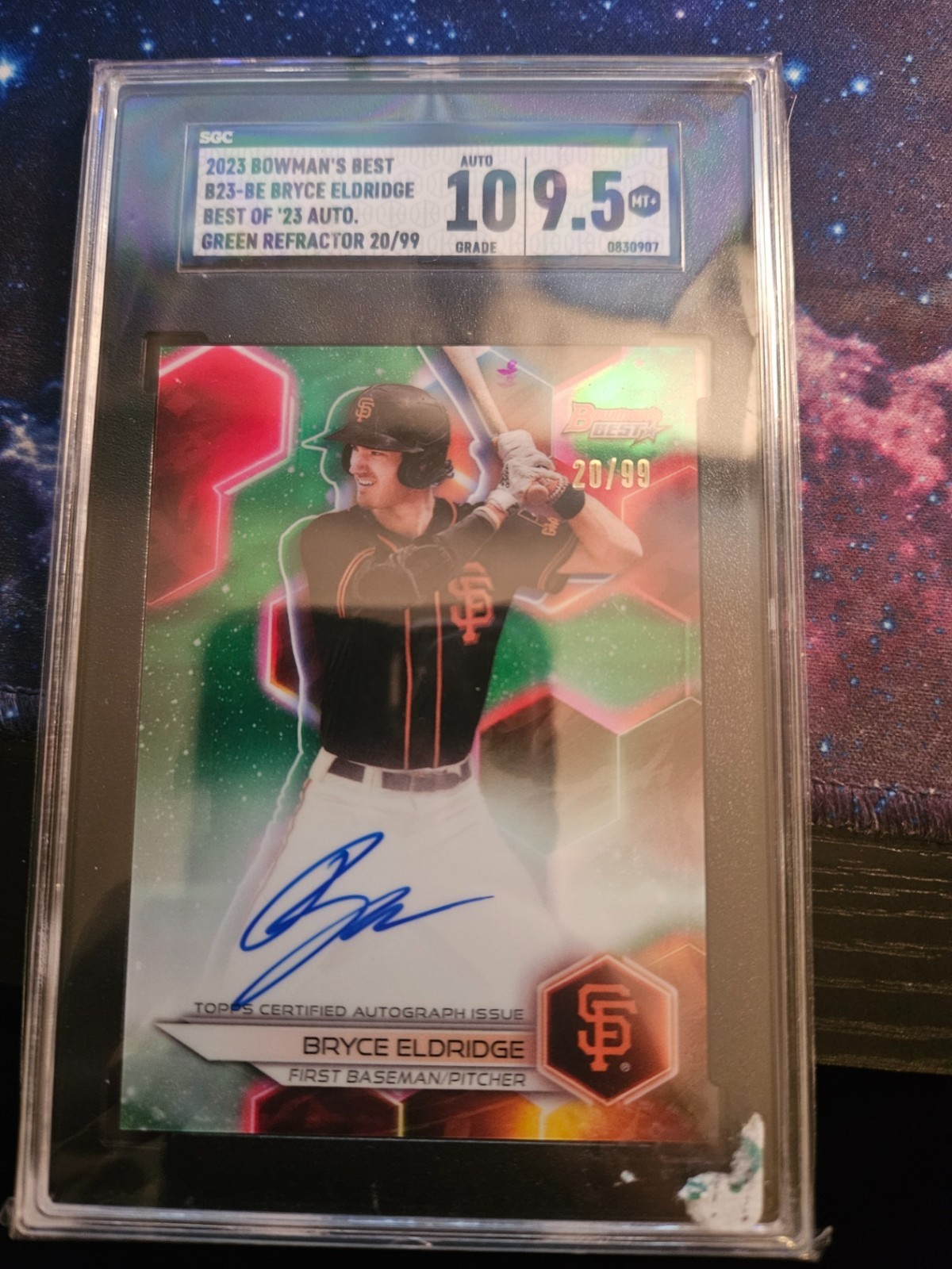 2023 Bowman\'s Best Bryce Eldridge Best Of \'23 Autograph Green Refractor SGC 9.5 2023 Bowman\'s Best Bryce Eldridge Best Of \'23 Autograph Green Refractor SGC 9.5