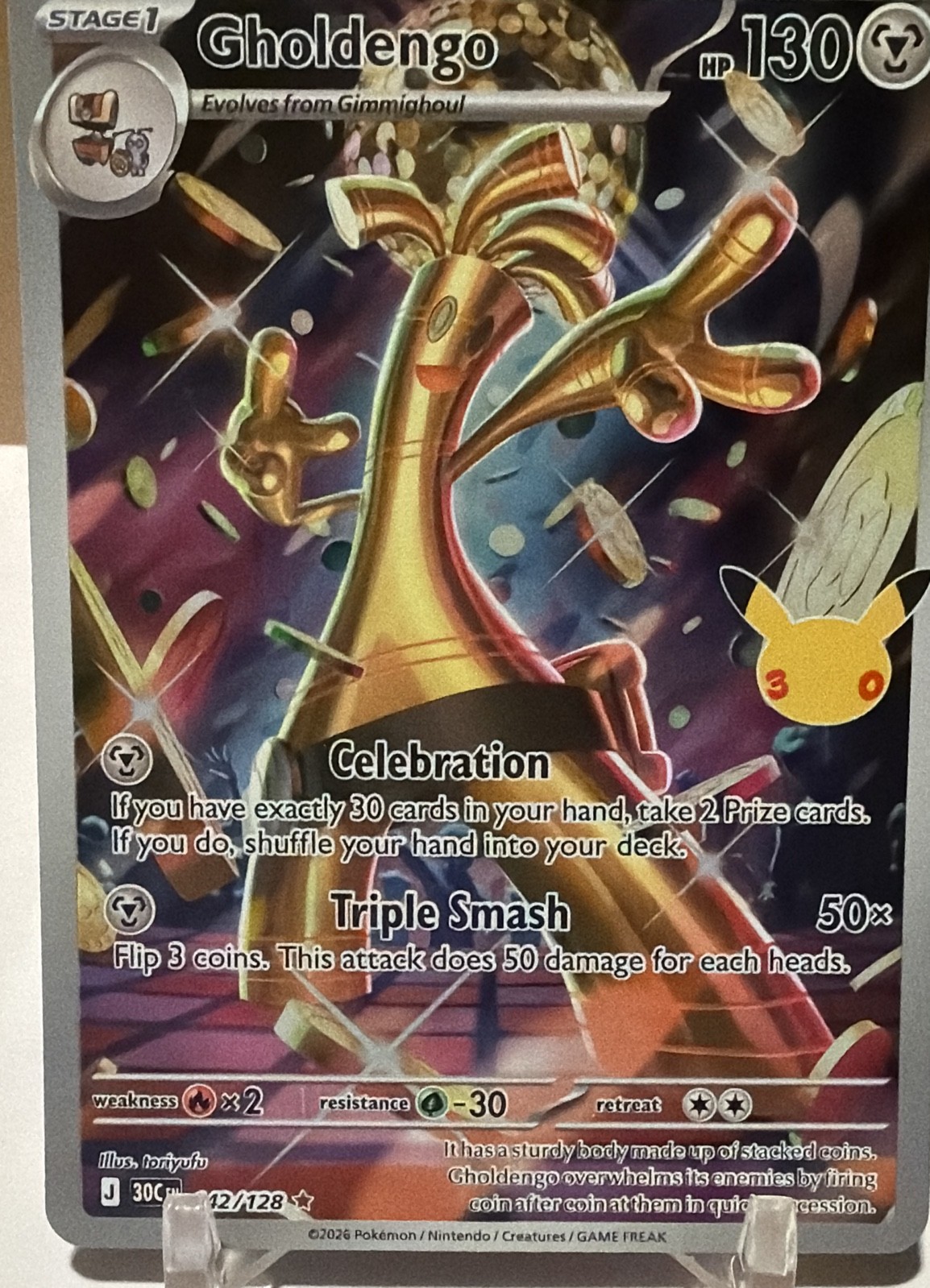 Gholdengo 142/128 Me: 30th Celebration Holo Gholdengo 142/128 Me: 30th Celebration Holo