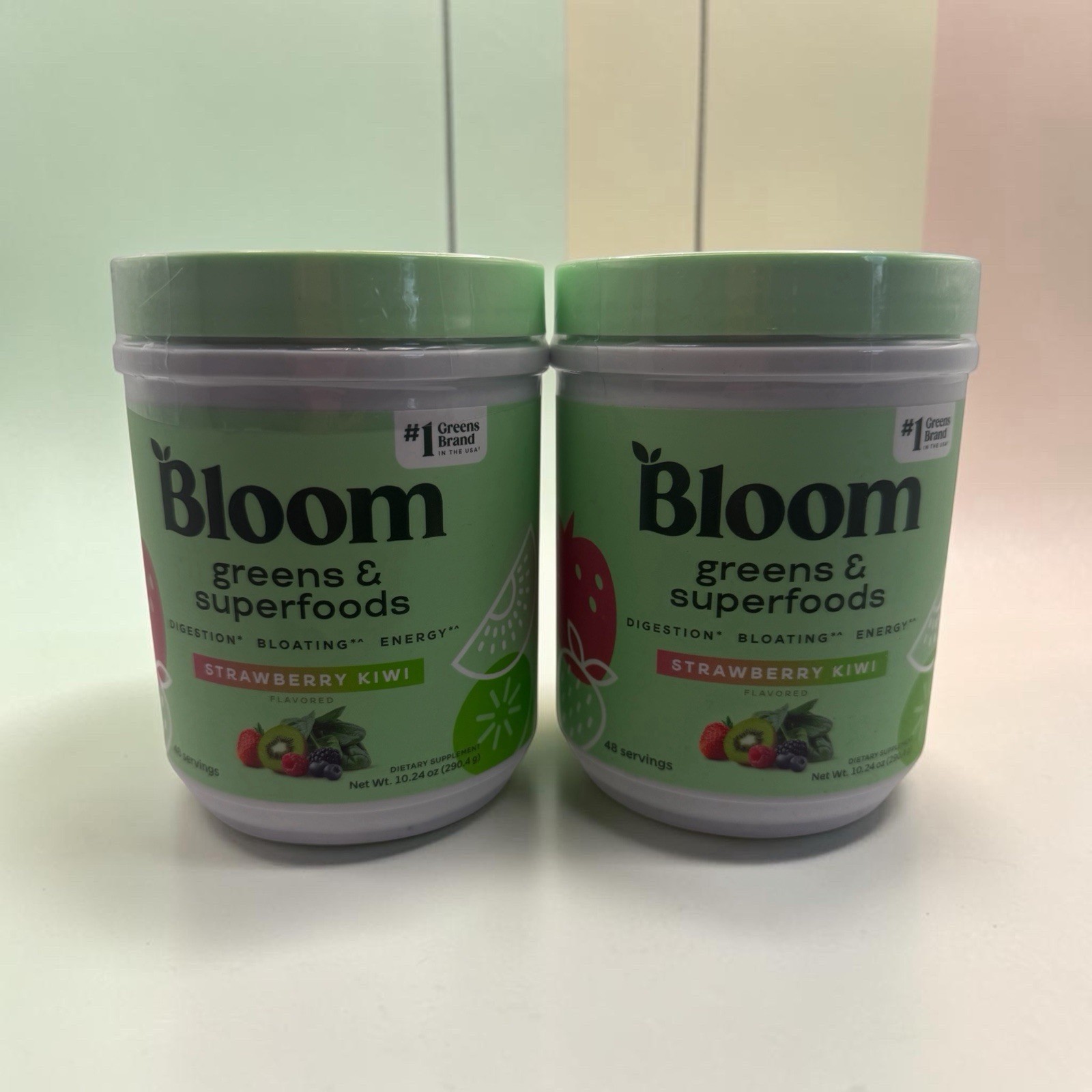 4pk Bloom Nutrition Greens & Superfoods Powder 10.24 Oz EA Strawberry Kiwi 11/26 4pk Bloom Nutrition Greens & Superfoods Powder 10.24 Oz EA Strawberry Kiwi 11/26