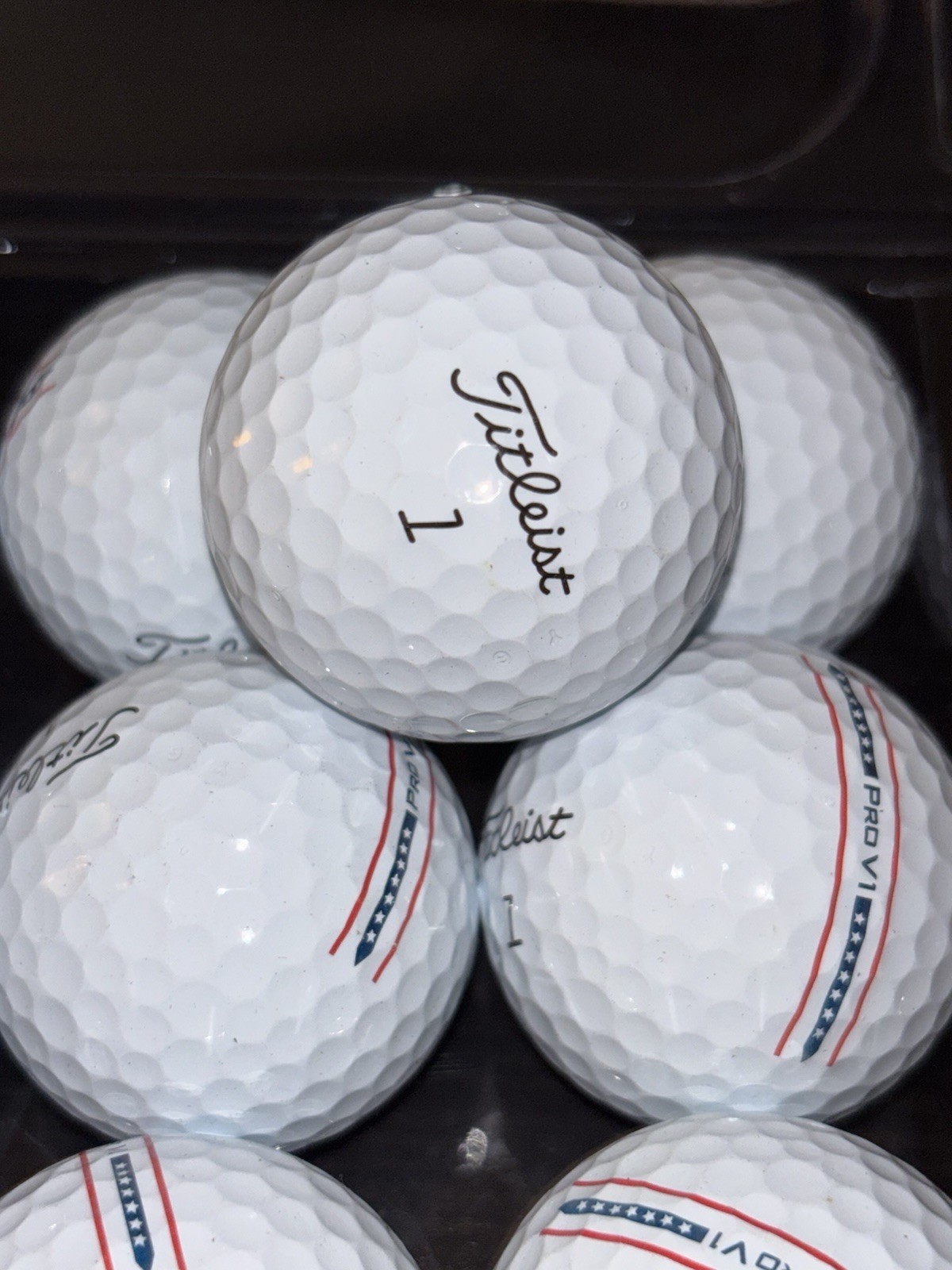 12 Titleist 2025 Pro V1 Stars and Stripes Performance Alignment Golf Balls AAAA