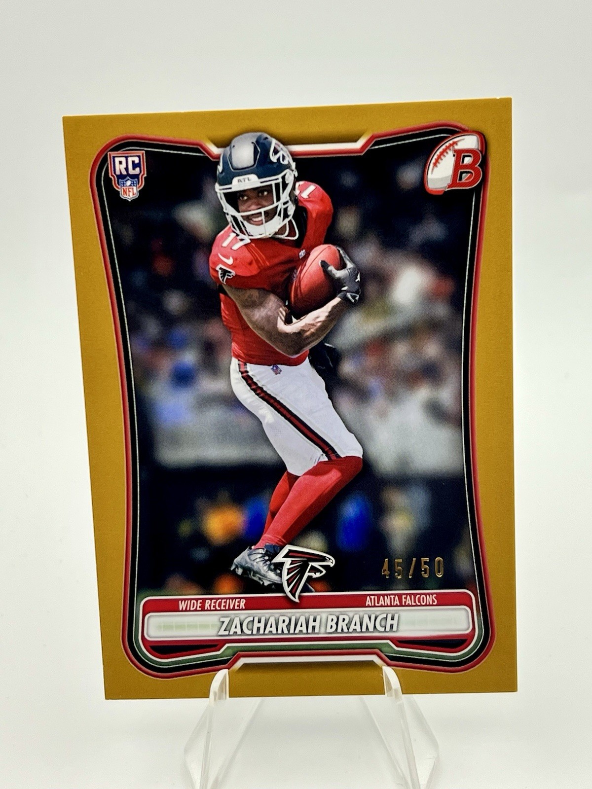 2026 Bowman Football Zachariah Branch RC Gold #/50 2026 Bowman Football Zachariah Branch RC Gold #/50