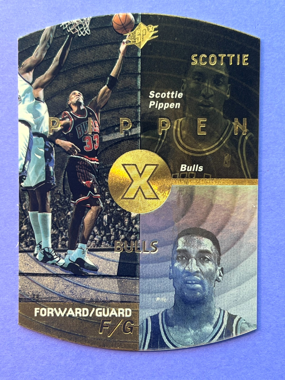 1997-98 Upper Deck SPx Scottie Pippen #7 Gold Hologram Bulls HOF 90s Card 1997-98 Upper Deck SPx Scottie Pippen #7 Gold Hologram Bulls HOF 90s Card