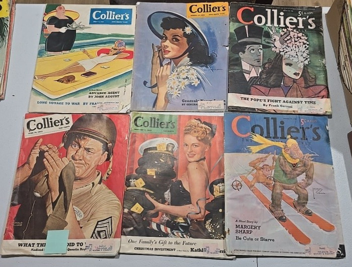 Vintage Collier's Magazines - Lot of 6 1940s Era Vintage Collier's Magazines - Lot of 6 1940s Era